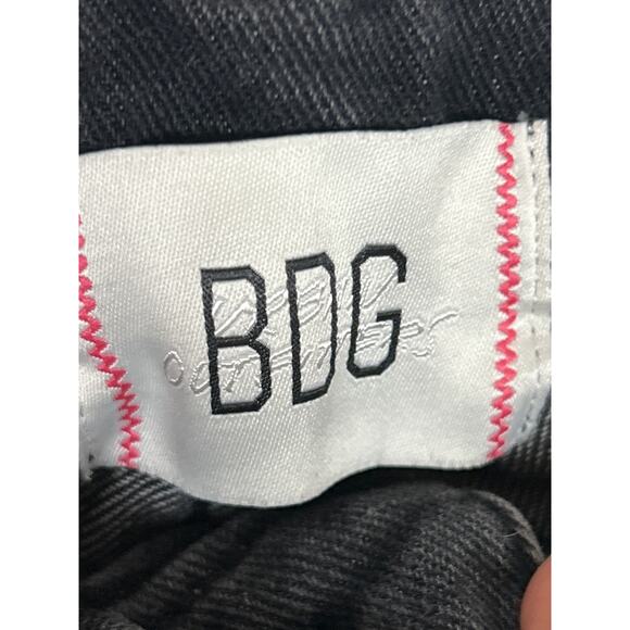 Urban Outfitters BDG Women's 27 black high rise wide leg crop jean pant boho - Picture 3 of 7